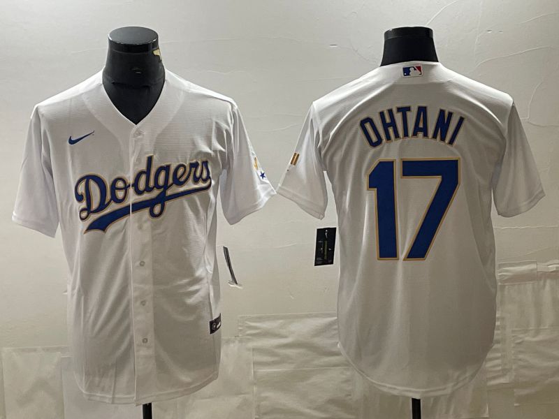 Men Los Angeles Dodgers #17 Ohtani White Nike Game MLB Jersey style 9->los angeles dodgers->MLB Jersey
